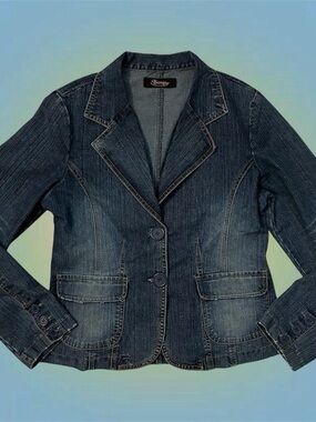 BONGO Dark Blue Denim Blazer Jacket